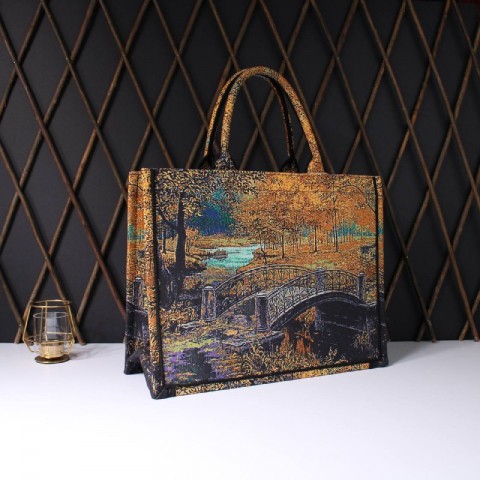 Women's bag with an attractive natural background