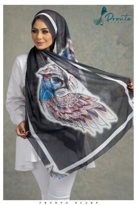 Multi Color Printed Chiffon Scarf For Women-206
