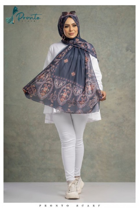 Multi Color Printed Chiffon Scarf For Women -212