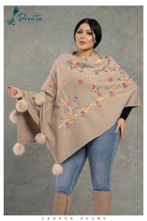 Winter Shawl - Melton - Women - Cafe -250a