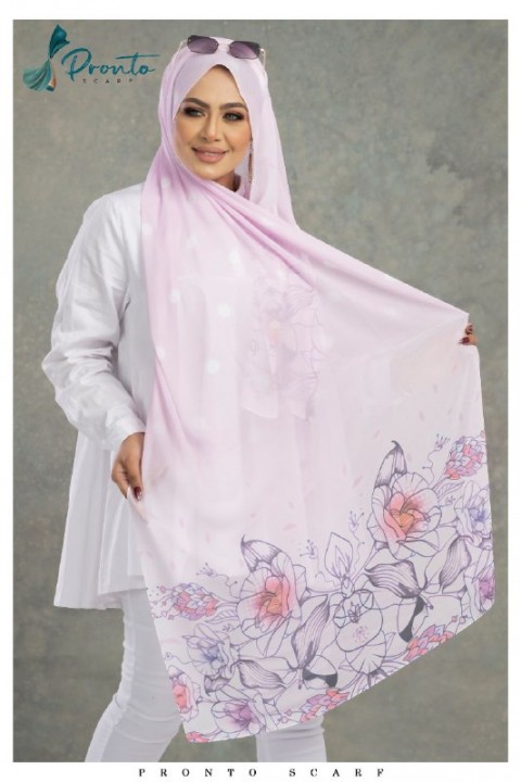 Multi Color Printed Chiffon Scarf For Women-251a
