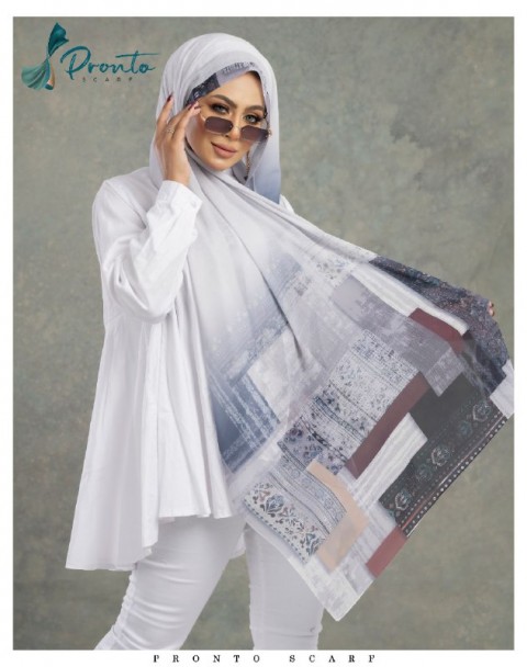 Multi Color Printed Chiffon Scarf For Women-253a
