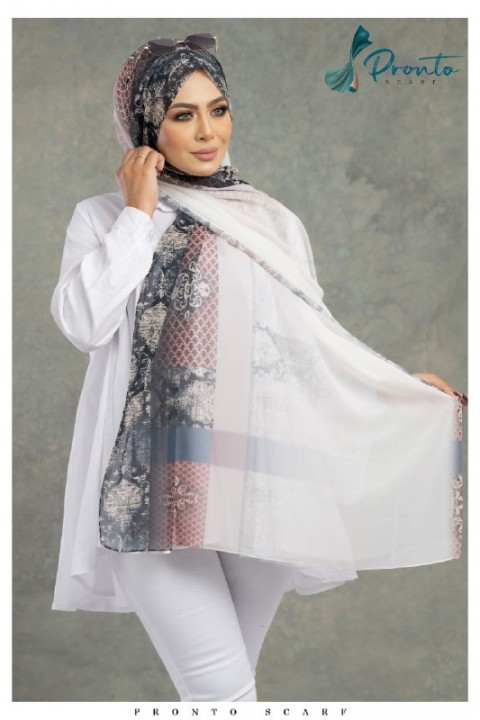 Multi Color Printed Chiffon Scarf For Women -256a