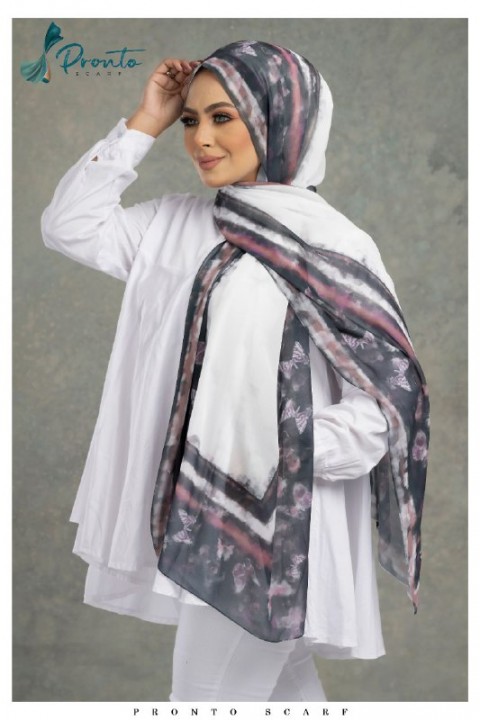 Multi Color Printed Chiffon Scarf For Women -258a