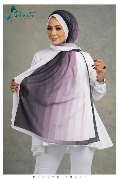 Multi Color Printed Chiffon Scarf For Women-259a