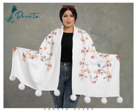 New winter shawl - Melton - women - white -262a