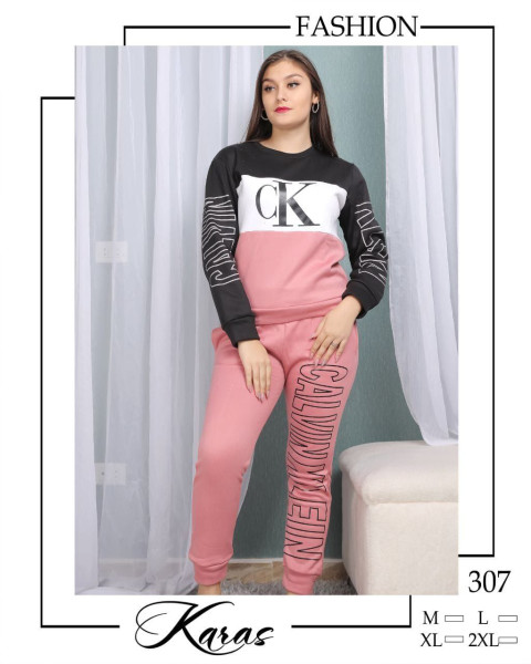Women's pajama - material Melton lined with fur - white, black and pink