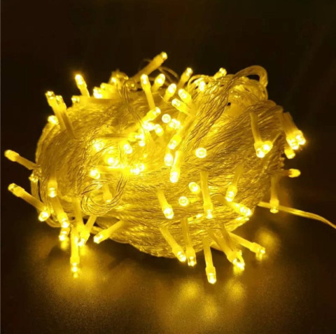LED rope 100 bulbs, 2 yellow light bulbs