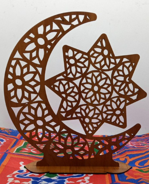 Islamic decor shapes with the base of the crescent and star shape