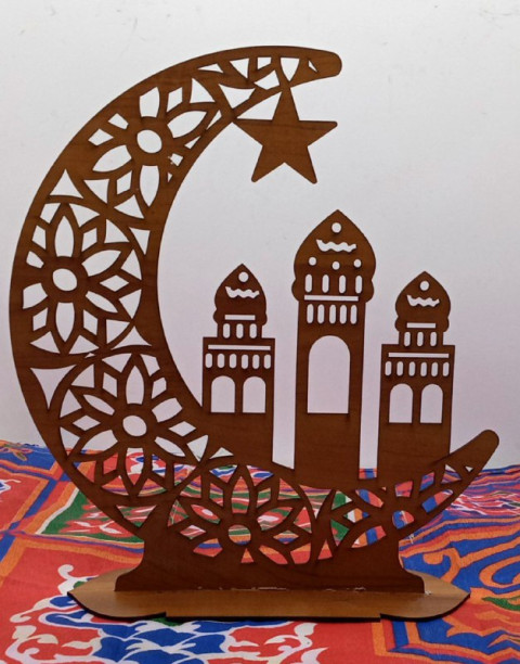 Islamic decor forms with the base of the crescent shape and a mosque