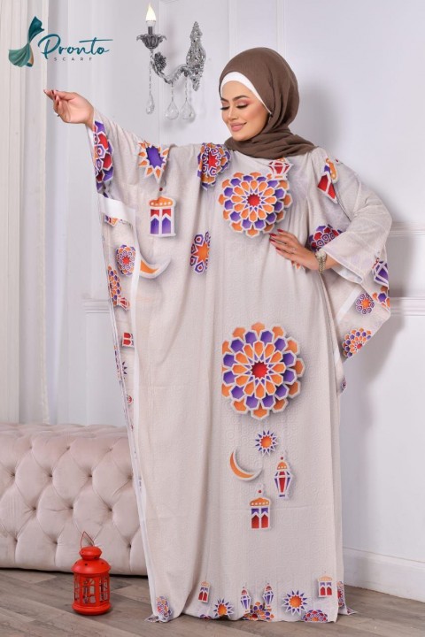 Soft leggings abaya with Ramadan patterns