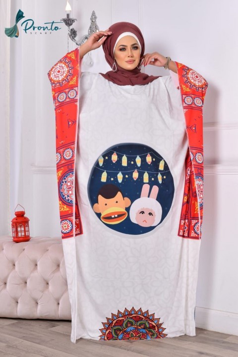 Soft leggings abaya with Ramadan patterns