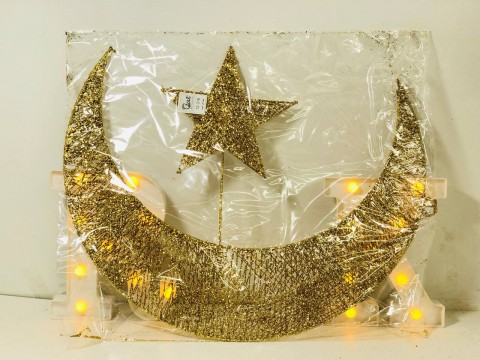 Golden Crescent Star Silk Glitter