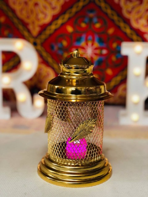 Round lantern golden leaf net