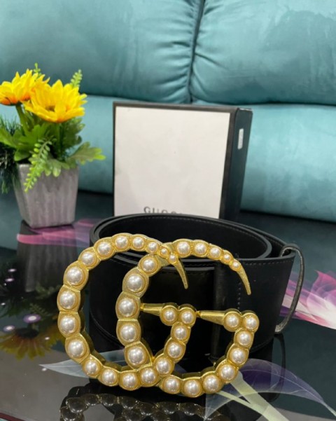 gucci stylish leather belt-Size 3.5cm-black colour