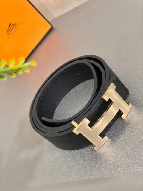 HERMÈS stylish leather belt-Size 3.5cm-white colour-mirror original