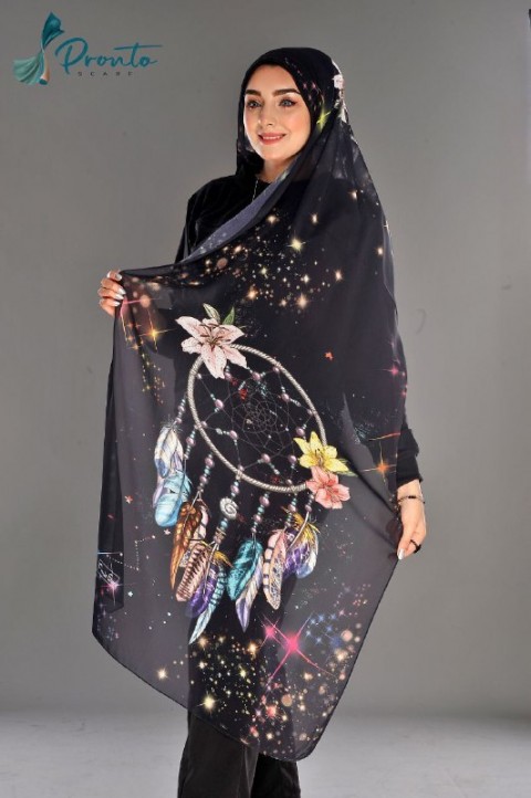 A very elegant multi-colored digital chiffon crepe scarf20