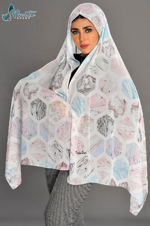 A very elegant multi-colored digital chiffon crepe scarf 40