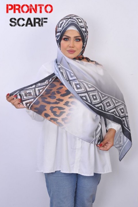 A very elegant multi-colored digital chiffon crepe scarf 200