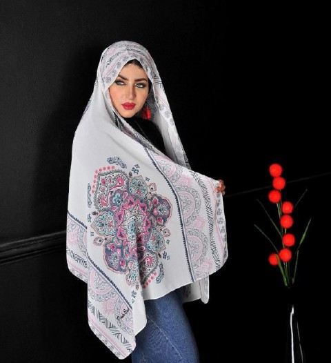 A very elegant multi-colored digital chiffon crepe scarf 300