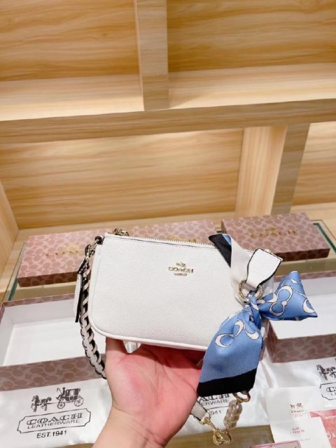 Coach brand women Cross-Body Bag Made From Leather with leather shoulder -multi colour -mirror original-20*12-with box