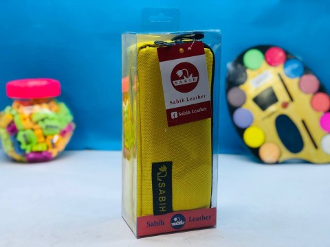Imported cloth pencil case 2 zippers
