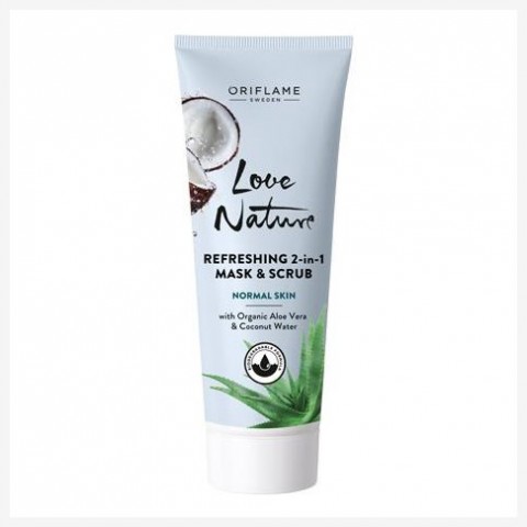   Love Nature Refreshing 2-in-1 Mask & Scrub with Organic Aloe Vera & Coconut Water