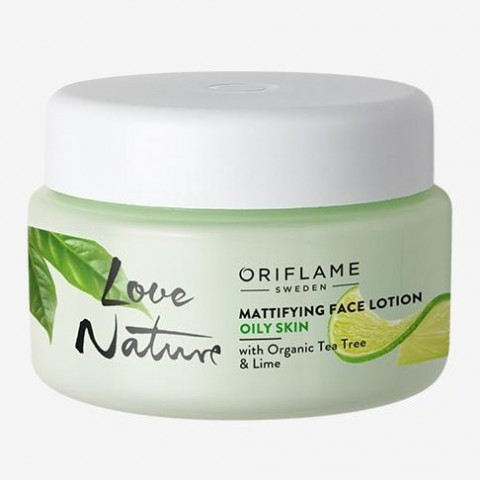 Love Nature Mattifying Face Lotion with Organic Tea Tree & Lime