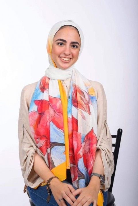 Women Veil Crepe stylish printed Women Scarf Chiffon Veil - Women Hijab. Le Voile- size 2*73-30044