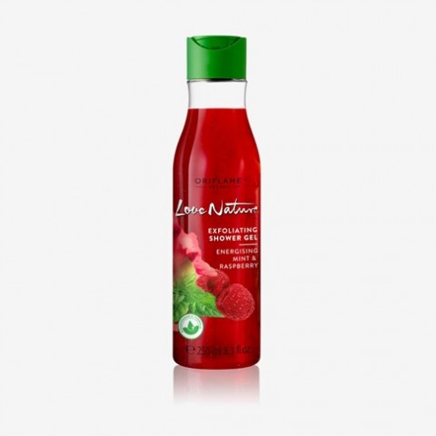 Love Nature Exfoliating Shower Gel Energising Mint & Raspberry