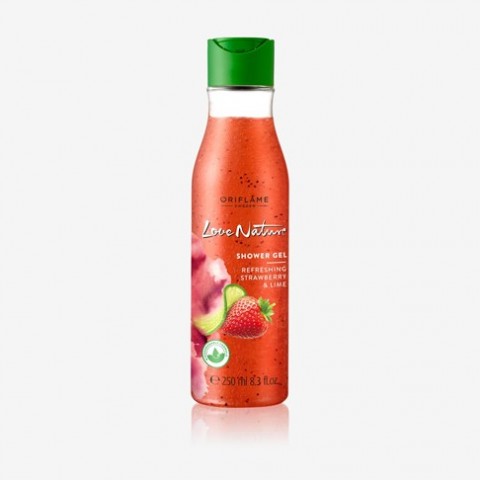 Love Nature Exfoliating Shower Gel Refreshing Strawberry & Lime