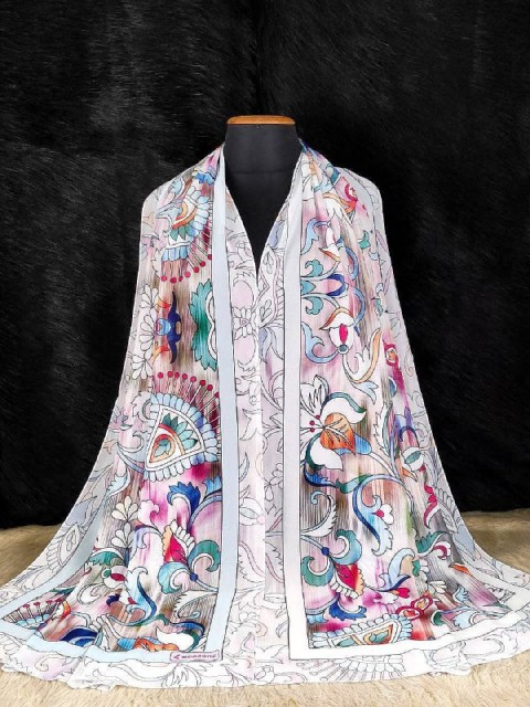 Women Veil Crepe stylish printed Women Scarf Chiffon Veil - Women Hijab. Le Voile- size 2m *73cm